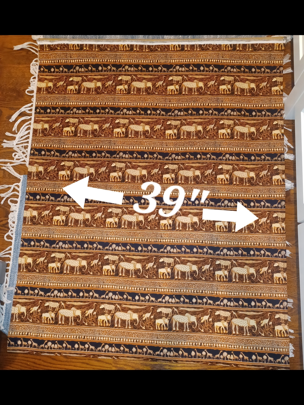 Boho Giraffe Elephant Stripe Curtain Panel in Brown, Black & Cream